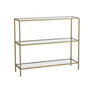 Hanah Home Cómoda D101 Dorada con Cristal Templado